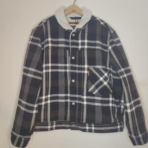 Levi’s Premium Type 1 Plaid Sherpa Trucker Jacket Men’s Size XL